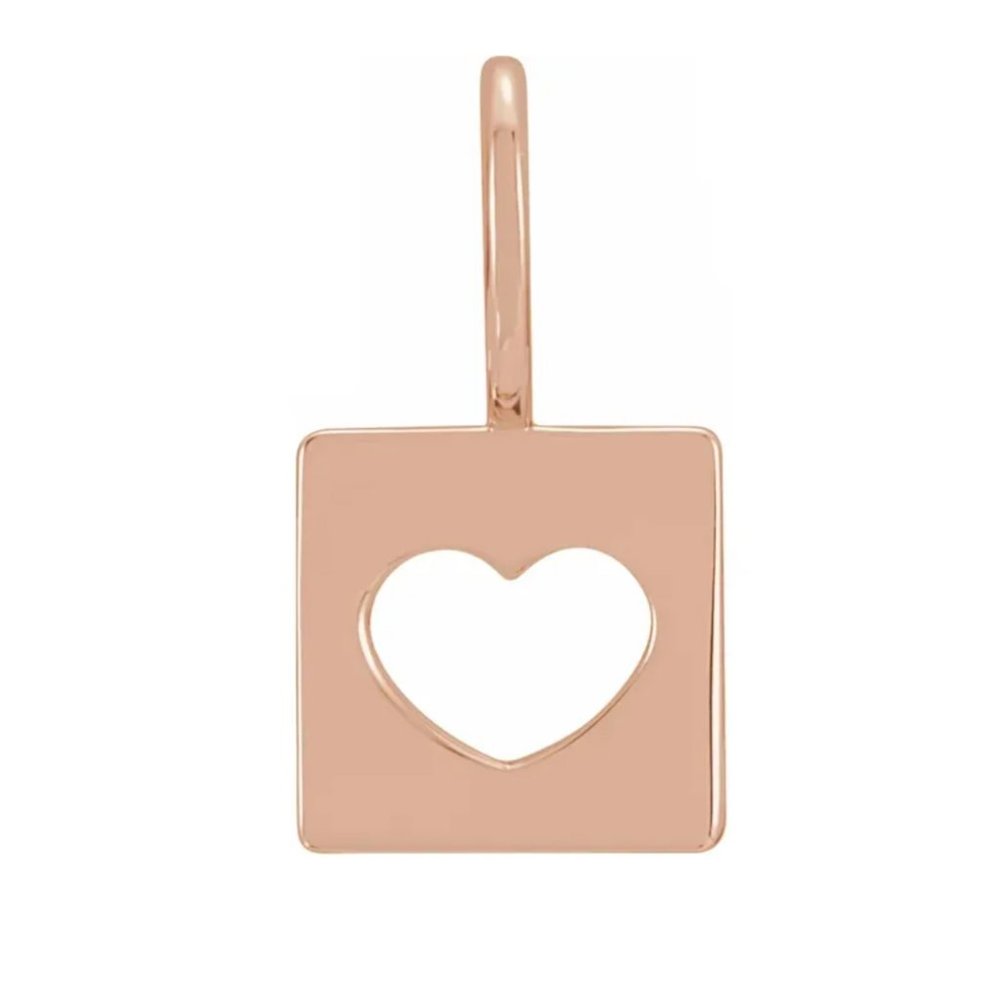 ❤️ 14k Rose Gold Cutout Heart Charm/Pendant